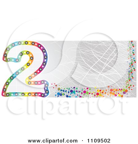 Clipart Colorful Number 2 Banner With Scratches - Royalty Free Vector Illustration by Andrei Marincas