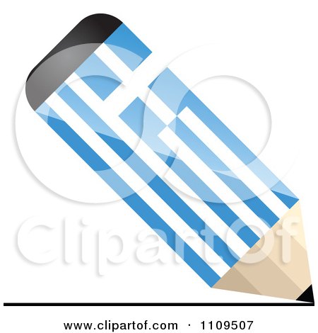Clipart Greek Flag Pencil Drawing A Line - Royalty Free Vector Illustration by Andrei Marincas