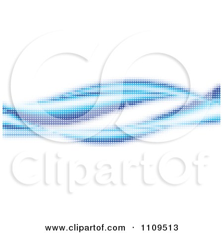 Clipart Abstract Pixelated Blue Waves - Royalty Free Vector Illustration by Andrei Marincas