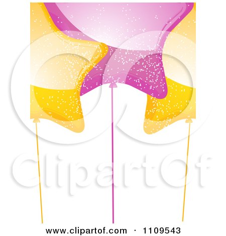 Clipart Sparkly Yellow And Pink Star Shaped Party Balloons - Royalty Free Vector Illustration by elaineitalia