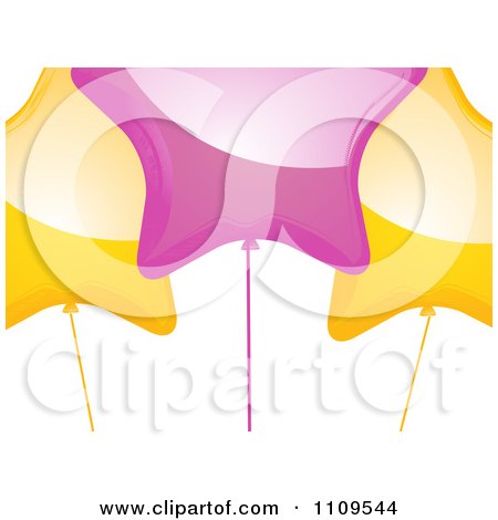 Clipart Yellow And Pink Star Shaped Party Balloons - Royalty Free Vector Illustration by elaineitalia
