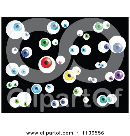 Clipart Colorful Eyes In The Darkness - Royalty Free Vector Illustration by Prawny