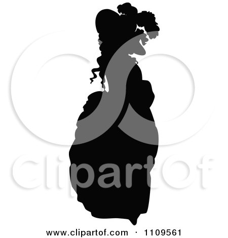 Clipart Silhouetted Woman Posing In A Fancy Hat - Royalty Free Vector Illustration by Prawny Vintage