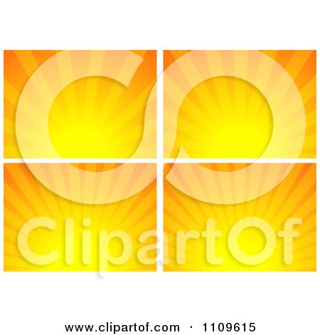 Clipart Orange Sun And Rays Backgrounds - Royalty Free Vector Illustration by dero