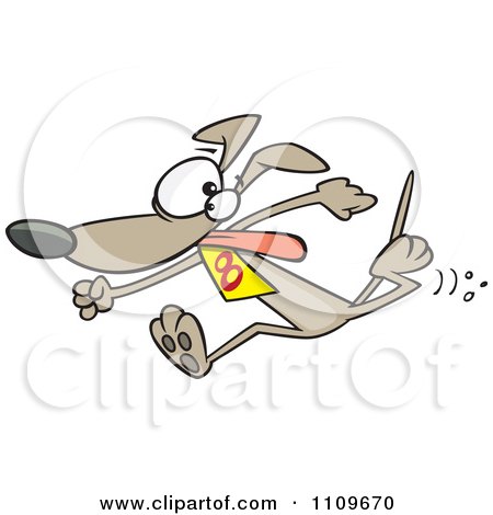 Clipart Greyhound Dog Racing At The Track - Royalty Free Vector Illustration by toonaday