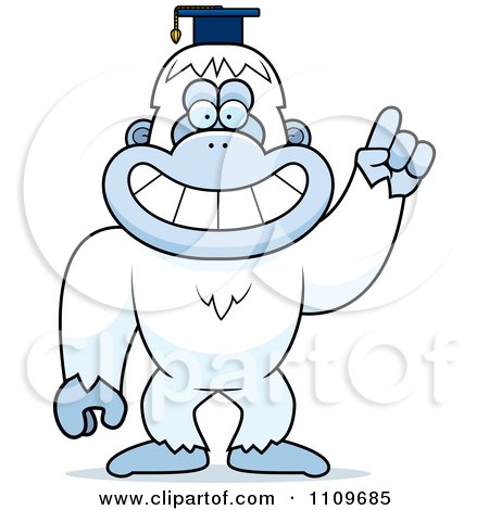 Clipart Yeti Abominable Snowman Monkey Professor Wearing A Cap- Royalty Free Vector Illustration by Cory Thoman