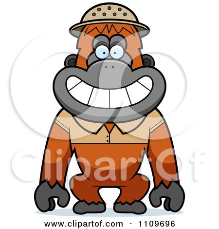 Clipart Orangutan Monkey Explorer - Royalty Free Vector Illustration by Cory Thoman