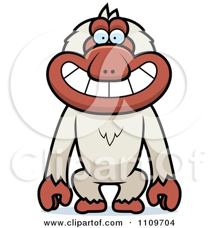 Clipart Grinning Macaque Monkey - Royalty Free Vector Illustration by Cory Thoman