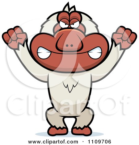 Clipart Angry Macaque Monkey - Royalty Free Vector Illustration by Cory Thoman