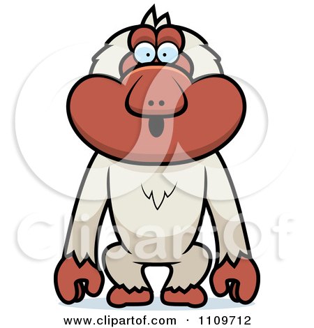 Clipart Surprised Macaque Monkey - Royalty Free Vector Illustration by Cory Thoman