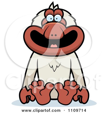 Clipart Macaque Monkey Sitting - Royalty Free Vector Illustration by Cory Thoman