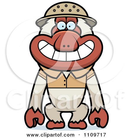 Clipart Macaque Monkey Explorer - Royalty Free Vector Illustration by Cory Thoman