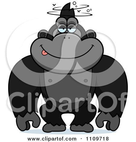 Clipart Drunk Gorilla - Royalty Free Vector Illustration by Cory Thoman