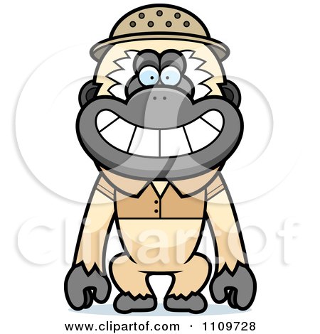 Clipart Gibbon Monkey Explorer - Royalty Free Vector Illustration by Cory Thoman