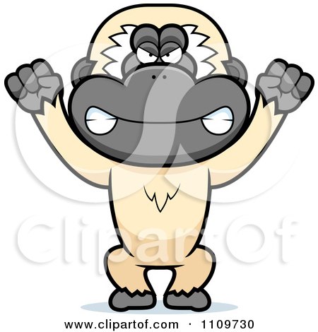 Clipart Angry Gibbon Monkey - Royalty Free Vector Illustration by Cory Thoman