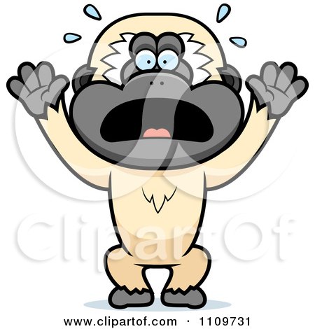 Clipart Scared Gibbon Monkey - Royalty Free Vector Illustration by Cory Thoman