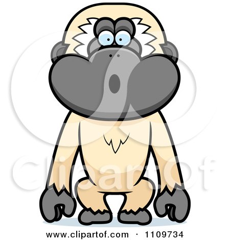 Clipart Surprised Gibbon Monkey - Royalty Free Vector Illustration by Cory Thoman