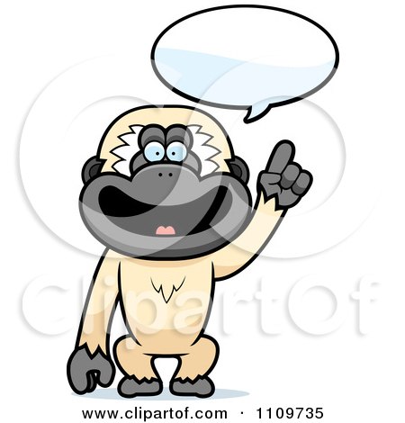 Clipart Gibbon Monkey Talking - Royalty Free Vector Illustration by Cory Thoman