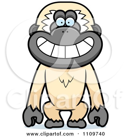 Clipart Happy Gibbon Monkey - Royalty Free Vector Illustration by Cory Thoman