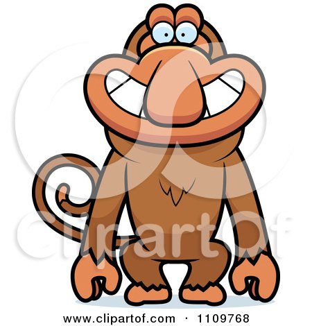 Clipart Grinning Proboscis Monkey - Royalty Free Vector Illustration by Cory Thoman