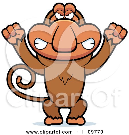 Clipart Angry Proboscis Monkey - Royalty Free Vector Illustration by Cory Thoman