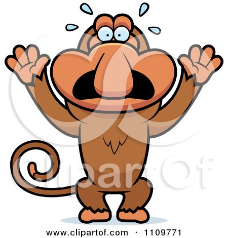Clipart Scared Proboscis Monkey - Royalty Free Vector Illustration by Cory Thoman