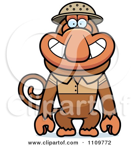 Clipart Proboscis Monkey Explorer - Royalty Free Vector Illustration by Cory Thoman