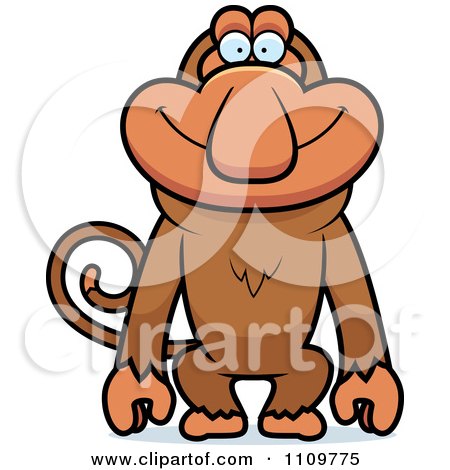 Clipart Happy Proboscis Monkey - Royalty Free Vector Illustration by Cory Thoman