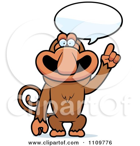 Clipart Proboscis Monkey Talking - Royalty Free Vector Illustration by Cory Thoman