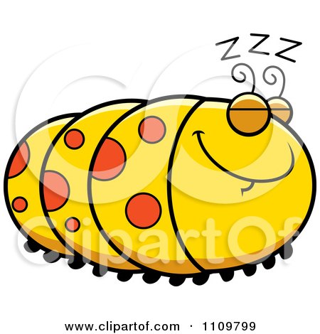 Clipart Sleeping Caterpillar - Royalty Free Vector Illustration by Cory Thoman