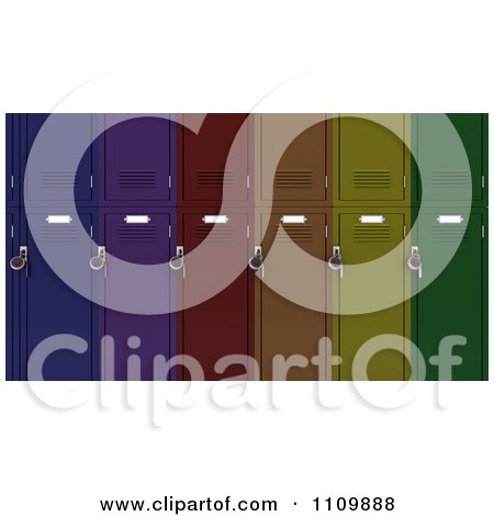 Clipart 3d Colorful School Lockers - Royalty Free CGI Illustration by KJ Pargeter