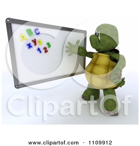 Clipart 3d Tortoise Teacher Discussing Physics - Royalty Free CGI Illustration by KJ Pargeter