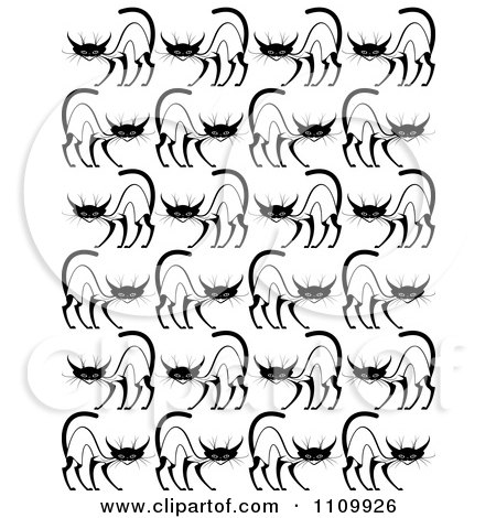 Clipart Seamless Siamese Cat Background Pattern Over White - Royalty Free Vector Illustration by Vector Tradition SM