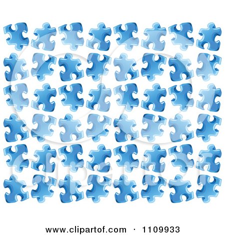 Clipart Background Pattern Of Blue Jigsaw Puzzle Pieces - Royalty Free Vector Illustration by Vector Tradition SM