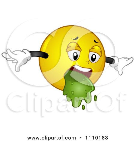 Clipart Yellow Smiley Barfing - Royalty Free Vector Illustration by BNP Design Studio