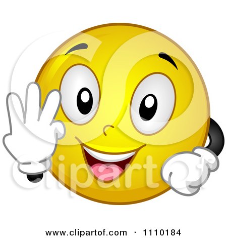 Clipart Yellow Smiley Gesturing Whatever - Royalty Free Vector Illustration by BNP Design Studio