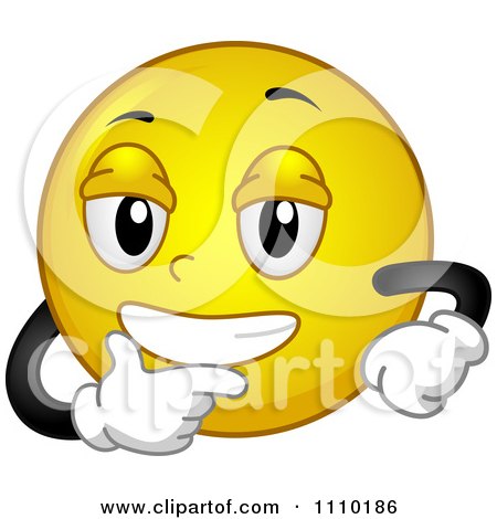 Clipart Yellow Smiley With A Devious Expression - Royalty Free Vector Illustration by BNP Design Studio