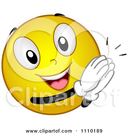 Clipart Yellow Smiley Clapping - Royalty Free Vector Illustration by BNP Design Studio