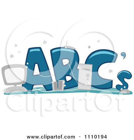 Clipart Alphabet Computer Items With ABCs - Royalty Free Vector Illustration by BNP Design Studio