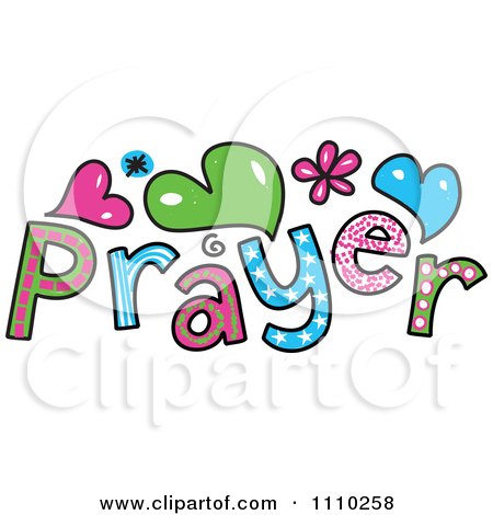 Clipart Colorful Sketched Prayer Text - Royalty Free Vector Illustration by Prawny