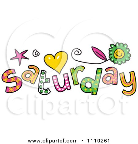 Clipart Colorful Sketched Saturday Text - Royalty Free Vector Illustration by Prawny