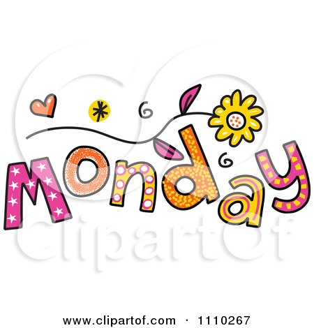 Clipart Colorful Sketched Monday Text - Royalty Free Vector Illustration by Prawny