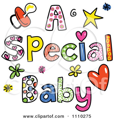 Clipart Colorful Sketched A Special Baby Text - Royalty Free Vector Illustration by Prawny