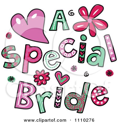 Clipart Colorful Sketched A Special Bride Text 1 - Royalty Free Vector Illustration by Prawny