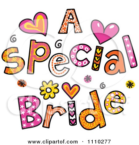 Clipart Colorful Sketched A Special Bride Text 2 - Royalty Free Vector Illustration by Prawny