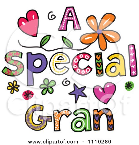 Clipart Colorful Sketched A Special Gran Text - Royalty Free Vector Illustration by Prawny