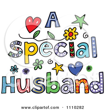 Clipart Colorful Sketched A Special Husband Text - Royalty Free Vector Illustration by Prawny
