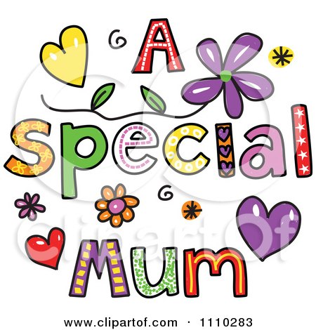 Clipart Colorful Sketched A Special Mum Text - Royalty Free Vector Illustration by Prawny