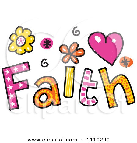 Clipart Colorful Sketched Faith Text - Royalty Free Vector Illustration by Prawny