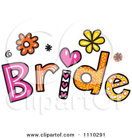 Clipart Colorful Sketched Bride Text - Royalty Free Vector Illustration by Prawny